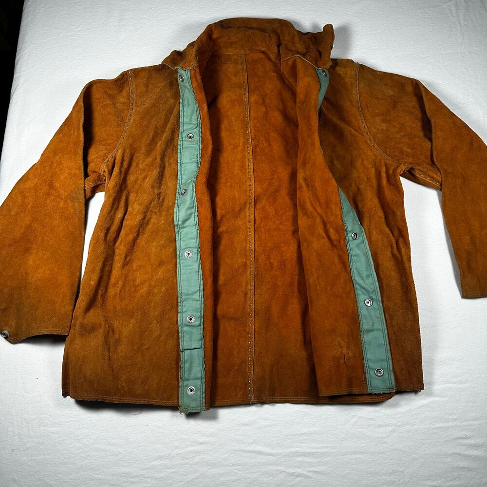 Vintage Cowhide Leather Welding Jacket Shirt